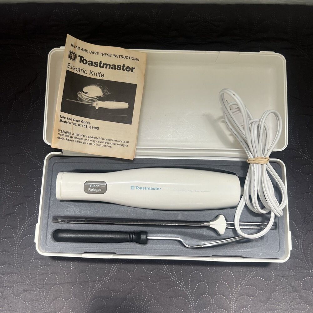 Toastmaster Platinum Electric Carving Knife 6116S Fork Storage Case TESTED WORKS